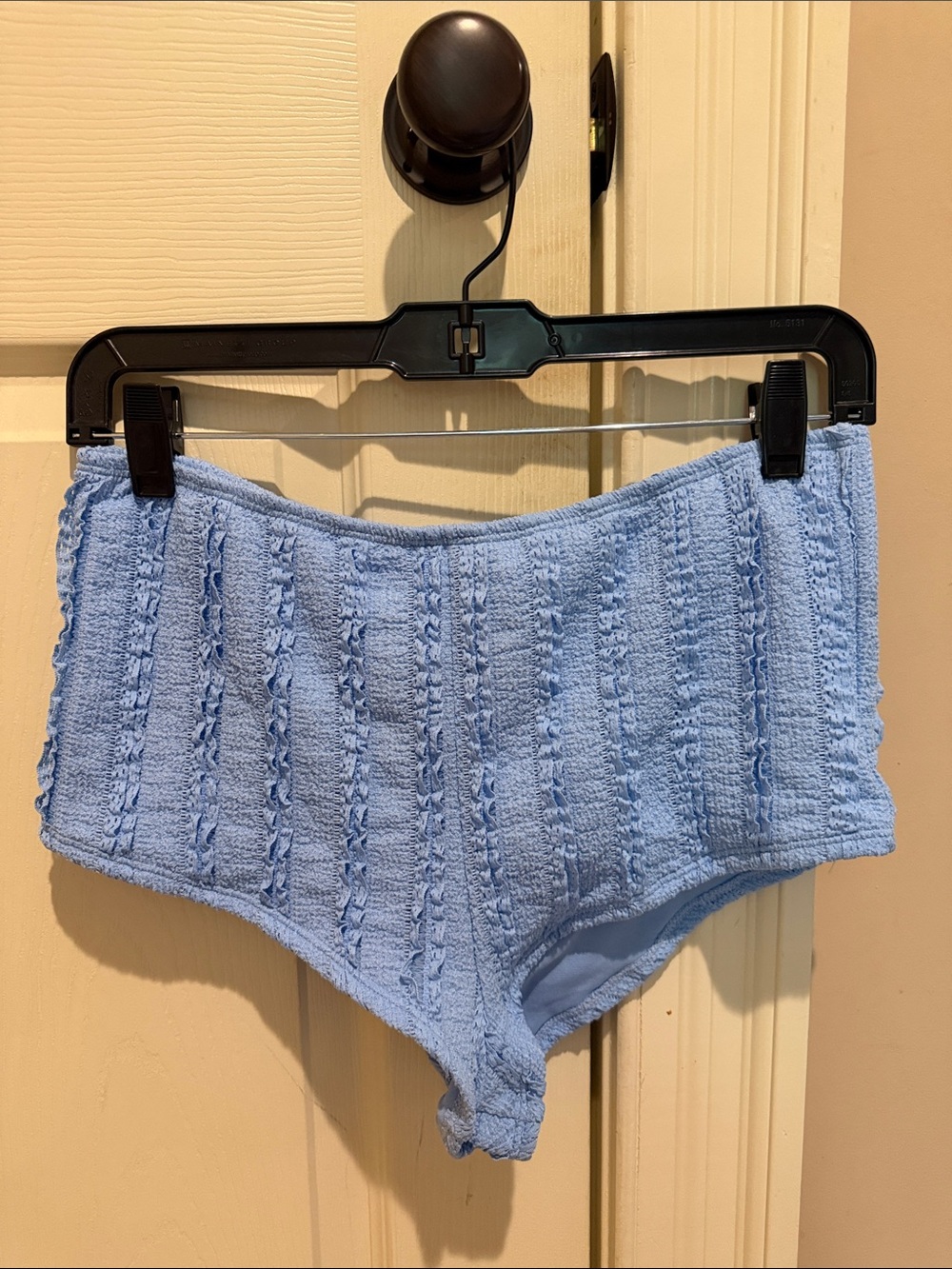 No Boundaries Light Blue Textured Swim Bottoms